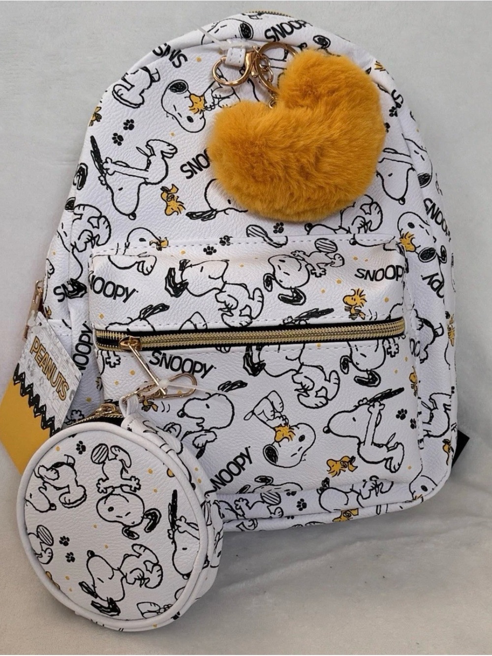 Peanuts Snoopy Faux Pebble Leather Mini Backpack